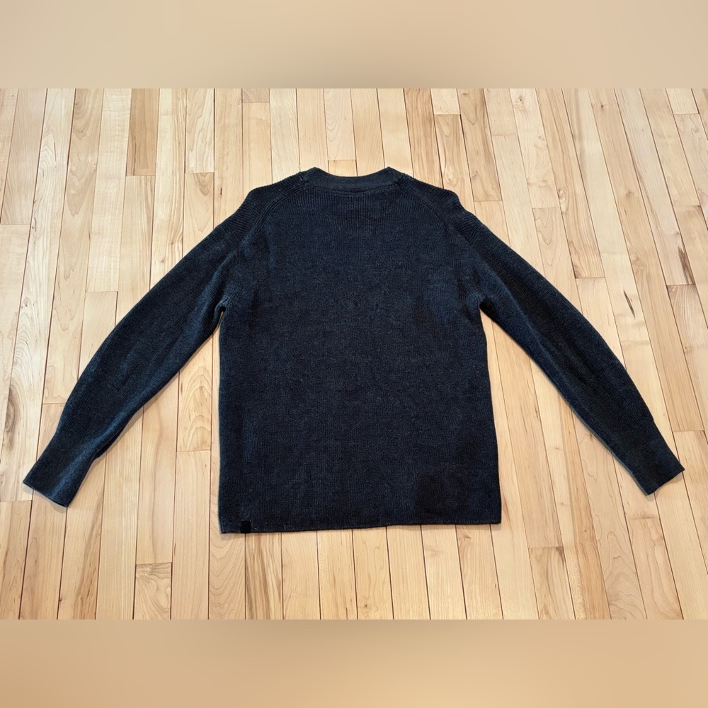 Lululemon Merino Wool-Blend Ribbed Crewneck Sweater Heathered Black Size 6 - Picture 7 of 9